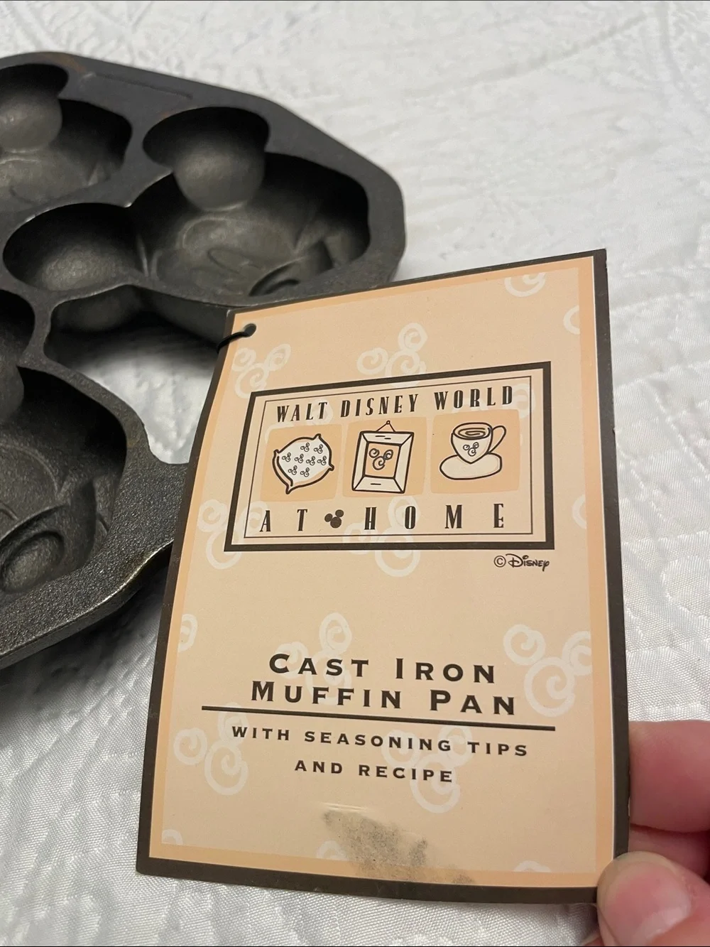 Vintage Tag Attached WALT DISNEY WORLD AT HOME Cast Iron Muffin Pan Collectible
